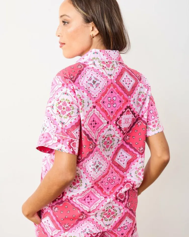 Pajama Sets<Printfresh Vintage Valentine - Short PJ Set - Mailbox Pink MailboxPink
