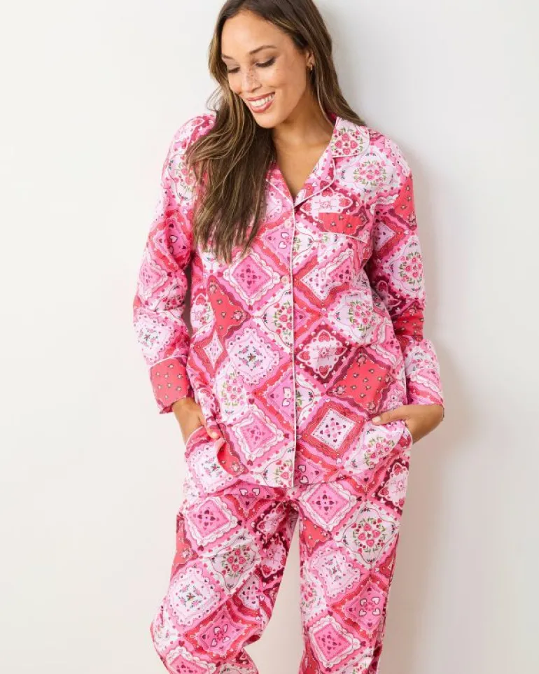Tall | Pajama Sets<Printfresh Vintage Valentine - Tall Long PJ Set - Mailbox Pink MailboxPink